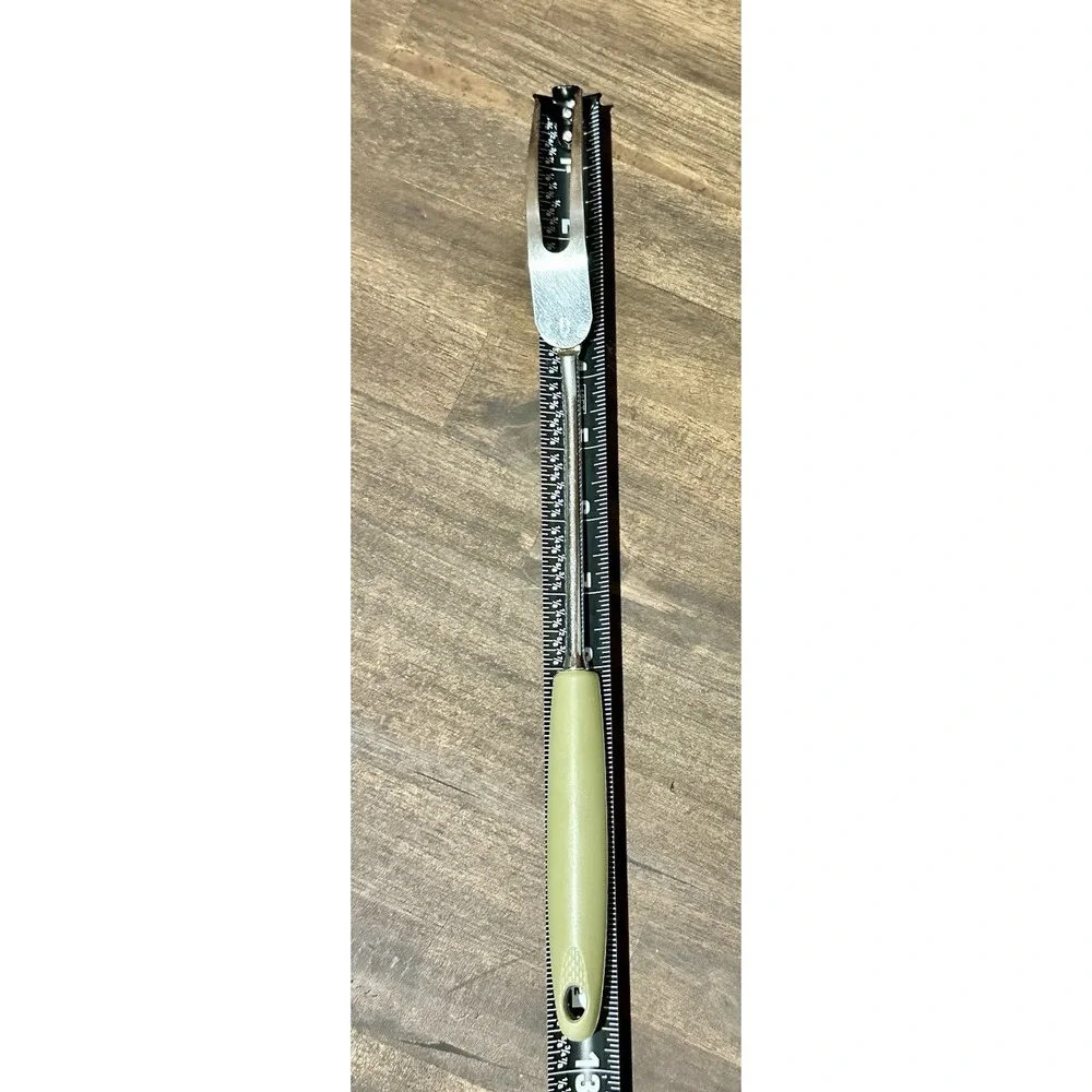 Ekco Chromium Plated Meat Fork - Avacado Green Bakelite Handle USA Vintage